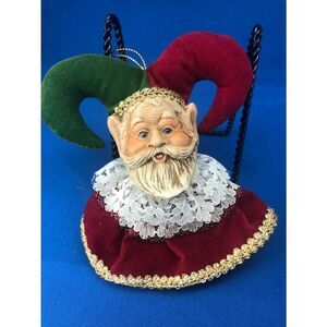 Montgomery ward elf jester tree decoration 3”